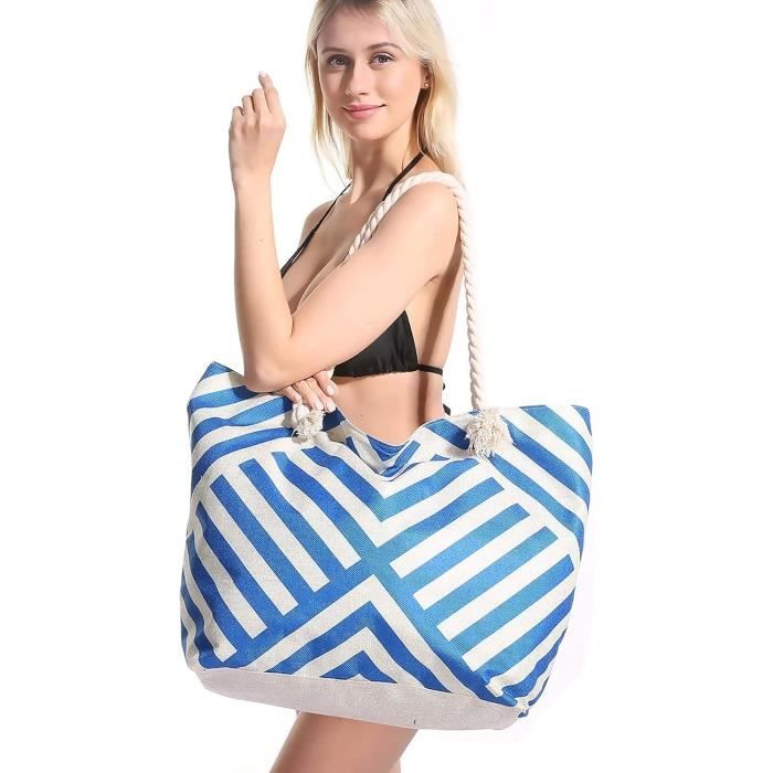 Grand Sac De Plage Imperméable Et Léger Pour Femme - Sac Fourre-Tout  Surdimensionné Pour La Plage, Les Voyages, La Piscine, L[P2390] - Cdiscount  Sport