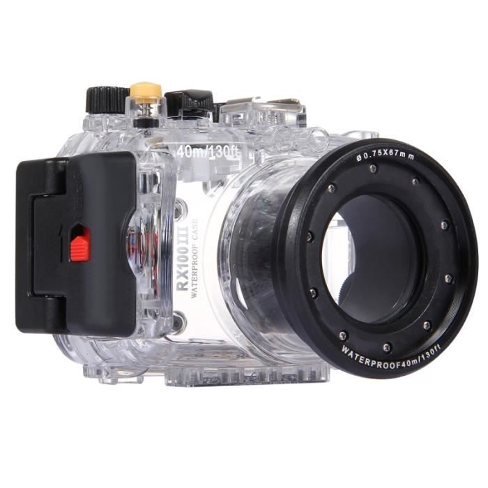 Caisson étanche appareil photo 40m sous-marine Profondeur de cas plongée  Boîtier caméra Sony RX100 III Transparent - Cdiscount Appareil Photo