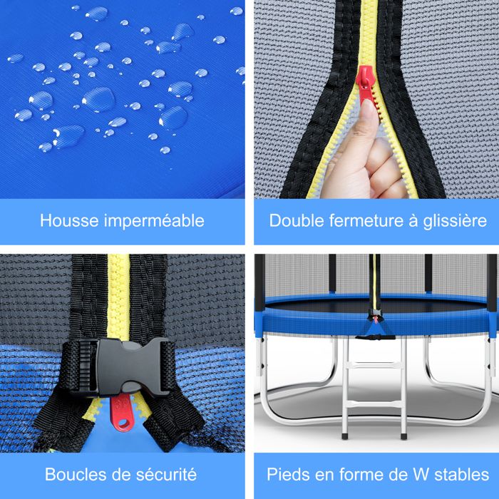 Klarfit Rocketboy XXXL - Trampoline sur 3 pieds doubles avec filet de