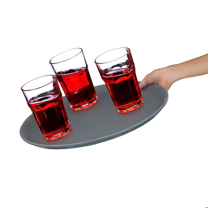 Relaxdays - Lot De 2 Plateaux De Service Antidérapants - Ø45cm - Gris - Pour Restaurant, Maison