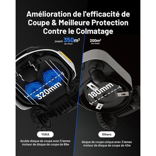 MAMMOTION YUKA 2000 : Tondeuse Robot 4G Ultra-Connectée, Sans Fil Et Sans Antenne RTK ! Pour Pelouse Parfaite Jusqu'à 2400m²