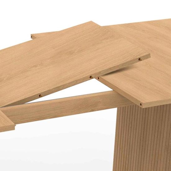 IDMARKET Table à Manger Extensible Rectangle JULIETTE 6-10 Personnes Pied Central Effet Lattes Avec Rangement 160-200 Cm - Maison