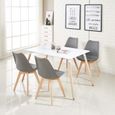 Lot De 8 Chaises Scandinave 4 Noir Et 4 Gris Fonce Chaises De