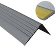 80cm profilé d'escalier nez de marche adhésif antidérapant PVC gris foncé RGP, 50 x 42 mm-0