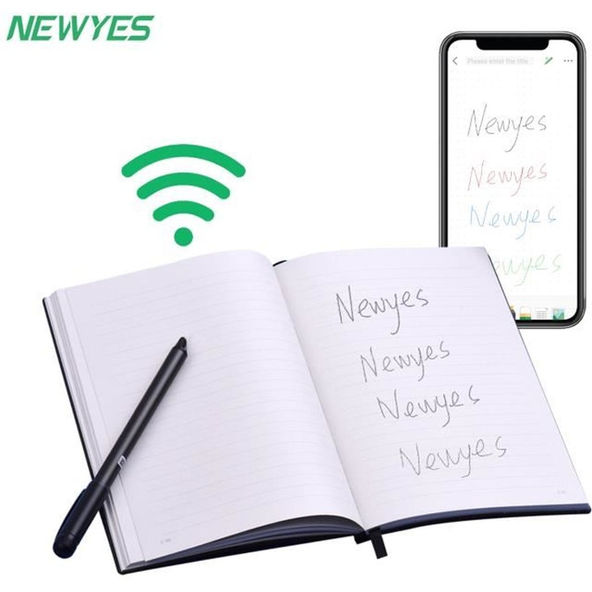 Noir NEWYES Intelligent Stylo Notes Sync avec le Téléphone Portable Stylo Compatible avec les Notes et les Agendas de NEWYES