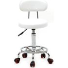 ALIGHTUP Tabouret,Tabouret cosmétique roulette pour spa massage avec dossier (33 x 33 x 87) cm,Blanc
