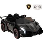 COSTWAY Lamborghini Voiture Électrique 12V/7 Ah pour Enfants, Télécommande 2.4 G, Portes Hydrauliques, LED, klaxon, MP3, USB, 3-8 Ans, Noir