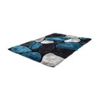 VENTE-UNIQUE Tapis shaggy PIETRA turquoise et gris - polyester - 160*230cm