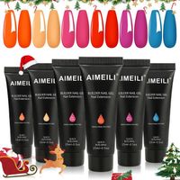 AIMEILI Builder Gel Kit Gel Construction Ongle UV 6 Couleurs Extension Ongle Gel Semi Permanent Faux Ongles Kit12