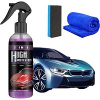 Car Wax, 3 in 1 High Protection Quick Car Coating Spray, Car Nano Ceramic Crystal Coating Spray Agent, Quick Coat Car Wax Polish