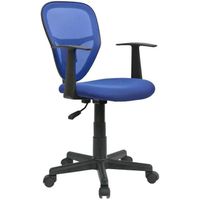 Chaise de bureau pour enfant STUDIO fauteuil pivotant et ergonomique avec accoudoirs, siège à roulettes avec hauteur réglable, bleu