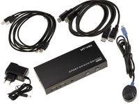 KVM Switch Automatique Souris Clavier Ecran 2 PC - DISPLAYPORT USB - Avec télécommande, alimentation et cordons - ULTRA HD 4K 60Hz