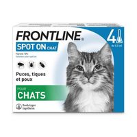 FRONTLINE Spot On Chat 4 pipettes - Puces tiques et poux