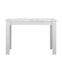Table NICE Blanc et Marbre 110 X 70 - TEMAHOME - Contemporain - Design - Bois - Panneaux de particules