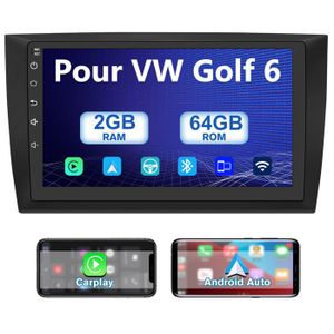 AUTORADIO Junsun Autoradio Android 12 2Go+64Go pour VW Golf 6 2008-2016 avec 9'' écran Tactile Carplay Android Auto GPS WiFi Bluetooth