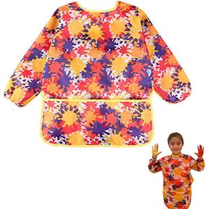 Tablier Peinture Enfant, Imperméable Peinture Avec Manches Longues Et Poches, Smock D'art Pour 2-10 Ans Enfants L'école Activités, Cuisine, Nourrissage (Bleu