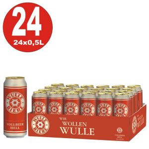 BIERE 24x 0,5L canettes de bière de Wulle entier 5% vol.- EINWEG