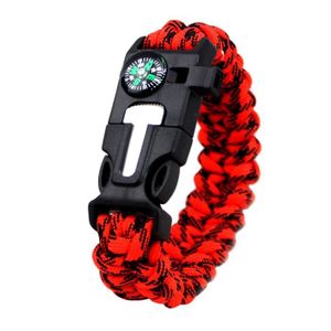 Paracord Bracelet avec Boussole intégré et pipe olive ou noir Survival