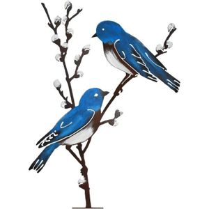 Couple Oiseaux Sur les branches Ornement de suspension murale
