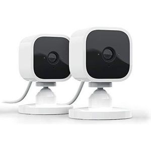CAMÉRA DE SURVEILLANCE 2 x Caméra de surveillance d'intérieur connectée compacte, vidéo HD 1080p et détection de mouvements, Alexa