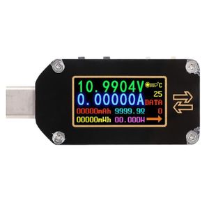 Testeur USB C Multimètre, YOJOCK Appareil de Mesure Voltmètre 4-30V 0-6.5A  Type C Testeur de Tension et de Courant Ampèremètre Wattmètre Capacité