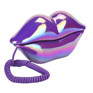 Téléphone fixe Téléphone filaire, Creative Purple Lips Téléphone 