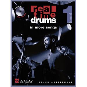 PARTITION Real Time Drums in More Songs (D), de Arjen Oosterhout - Recueil + CD pour Batterie et Percussion en Allemand