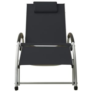 CHAISE LONGUE QID Chaise longue avec oreiller Textilène Noir