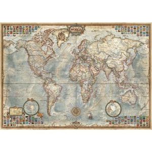PUZZLE Puzzle Adulte : La Vieille Carte Du Monde - 1500 P