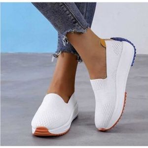 BASKET Baskets légères pour femmes - Molles et confortables - Chaussures de marche orthopédiques - Blanc