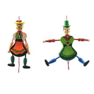 THÉÂTRE - MARIONNETTE Marionnettes à cordes SALALIS - Jouets de poupée en bois - 4 pièces - Coloré