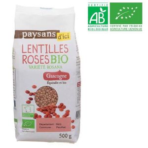 LÉGUMES SECS PAYSANS D'ICI Lentilles roses Bio - 500g