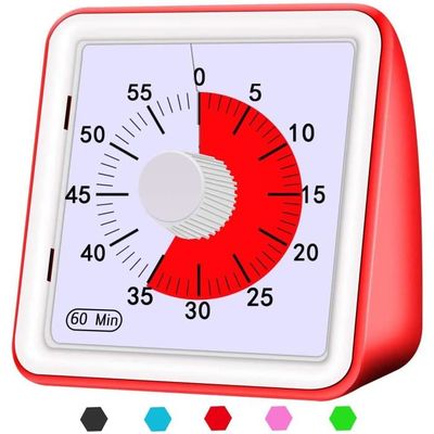Minuterie Mécanique Compte à Rebours - Avec Aimant Pour Fixation - ABS Rouge/vert - 2 Pièces