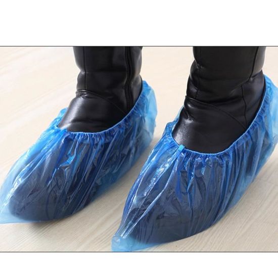 Couvre-chaussures de nettoyage de tapis imperméable extérieur épais en plastique jetable 100PC g705