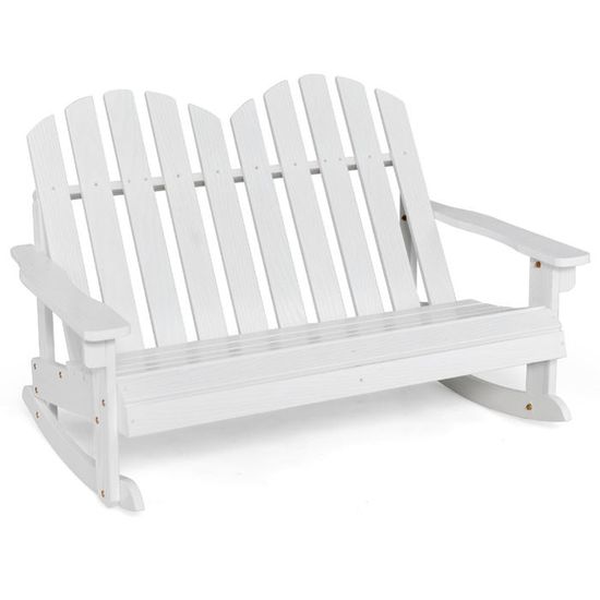 Banc Jardin Enfant 2 Places GIANTEX - Bois Sapin, 100kg Charge - Style Adirondack