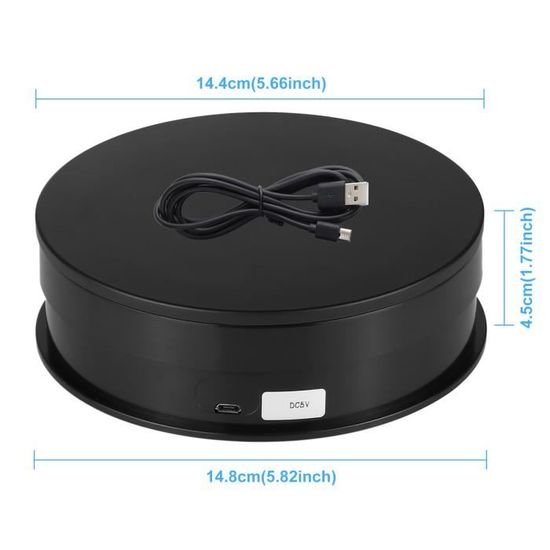 Présentoir Rotatif Électrique 2 En 1 Avec Télécommande - Plateau Tournant 360° Pour Photographie Bijoux Montre (Blanc)
