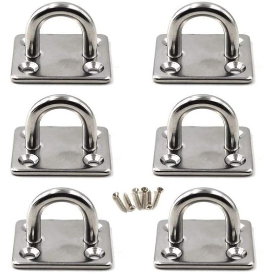 Crochet Plafond M6 En Inox 304 - Pour Balançoire Yoga, Hamac | Lot De 6 Avec Vis