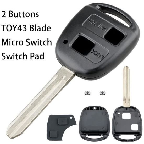 Coque Porte-clés Accessoires De Rechange Cover Cache Clé Télécommande Auto 2 Touches Compatible