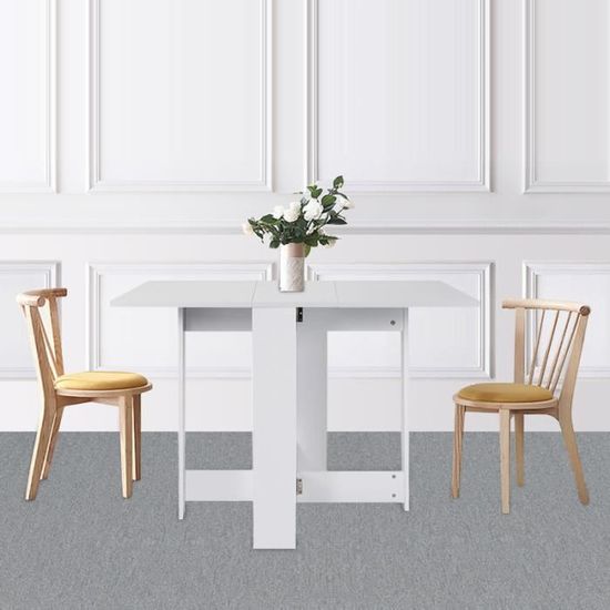 Table de Cuisine Pliante pour 4 à 6 personne 102,5×76×73cm - Blanc