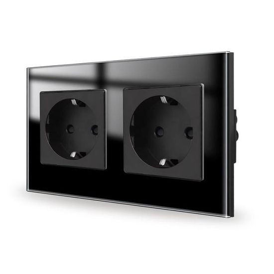 Prise Murale Audio Dorée 86x86mm - Connecteur Haut-Parleurs Bananes - Design Élégant Plastique Doré