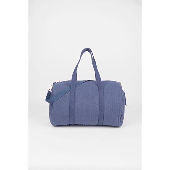 Sac Bandoulière Le Temps Des Cerises - Simili Cuir Vernis Bleu Et Orange - Occasion Très Bon état