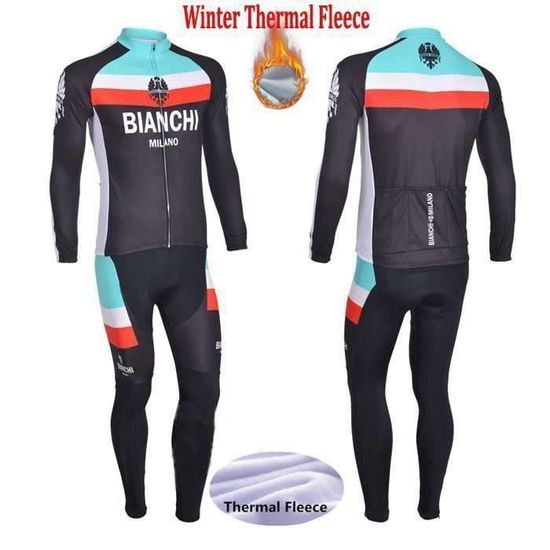 Tenue Cyclisme Homme Manches Longues + Cuissard à Bretelles 20D Gel - Respirante Et Confortable