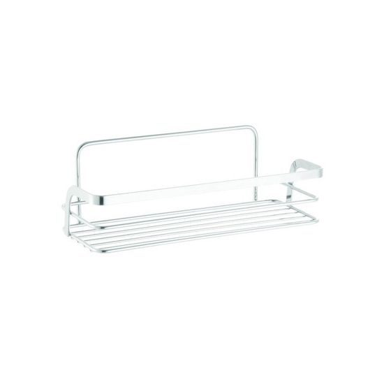 Étagère De Douche MSV 2 étages - Bambou Et Métal Chromé, 25x11x38,5 Cm, Rangement Pratique