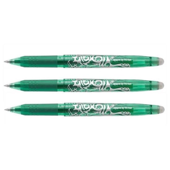 Pilot Frixion Ball 05 – Set Da 3 Penne Roller Cancellabili, Punta Fine 0.25mm, Colore Verde - 2
