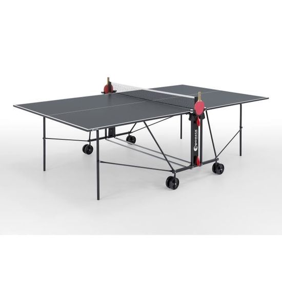 SPONETA - Table Tennis de table - Table Ping Pong Compacte - Usage Intérieur - Gris et noir