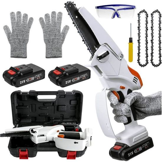 Mini Tronçonneuse Sans Fil De 6 Pouces, Moteur Sans Balais Amélioré, 2 Batteries De 20 V Et