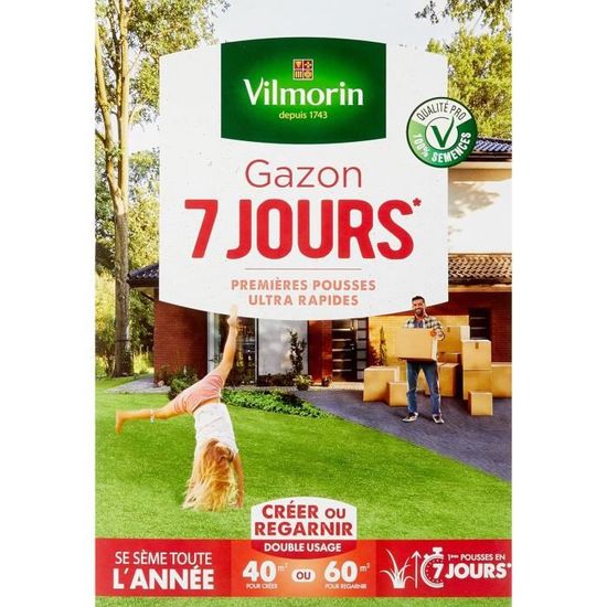 Gazon Vilmorin Rustique - Lot De 2 Sacs De 5kg Pour Pelouse Dense Et Résistante | Semences Tétraploïdes