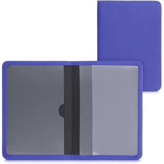Kwmobile Porte Permis De Conduire Et Carte Grise En Simili Nubuck Noir - Étui Portefeuille Protection Avec Compartiments Cartes Et Passeport