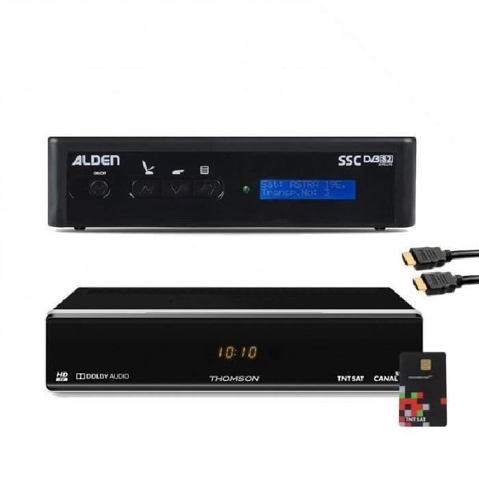 PACK ALDEN Récepteur THOMSON THS 804 TNTSAT HD + Pointeur MRA HD Astra pour parabole automatique