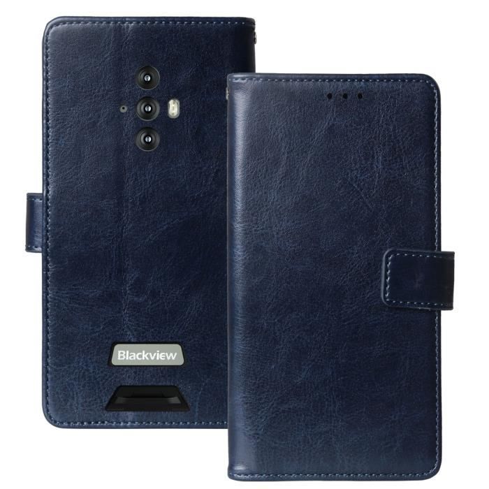 Bleu Fonce Premium Flip Cuir Housse Coque TPU Silicone Pour BLACKVIEW BV6600 Étui Couverture Case Cover Antichoc